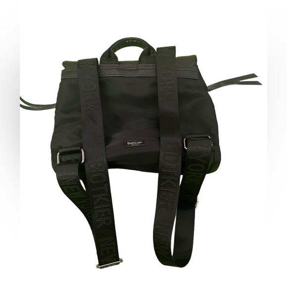 EUC Botkier Blk Faux Leather and Canvas Backpack great commuter bag Nylon straps - Picture 3 of 6